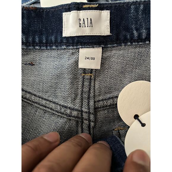 Gap × Cult Gaia High Rise Stride Chain Jeans/ 24 /NWT - Picture 9 of 11